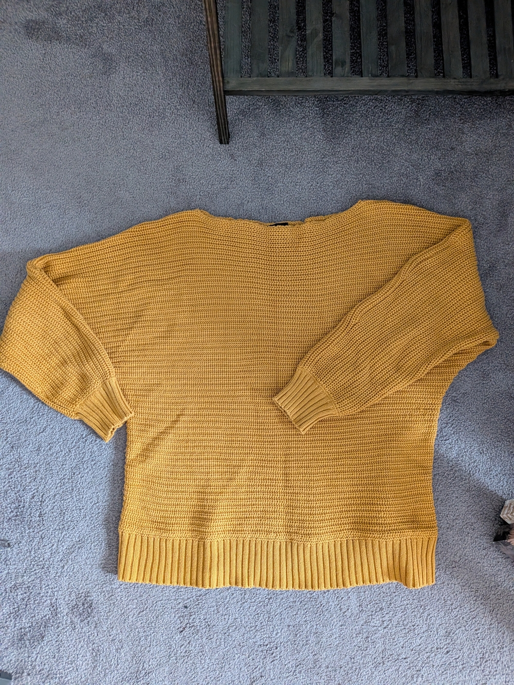 Forever 21 Mustard Yellow Crew Neck Knit Sweater